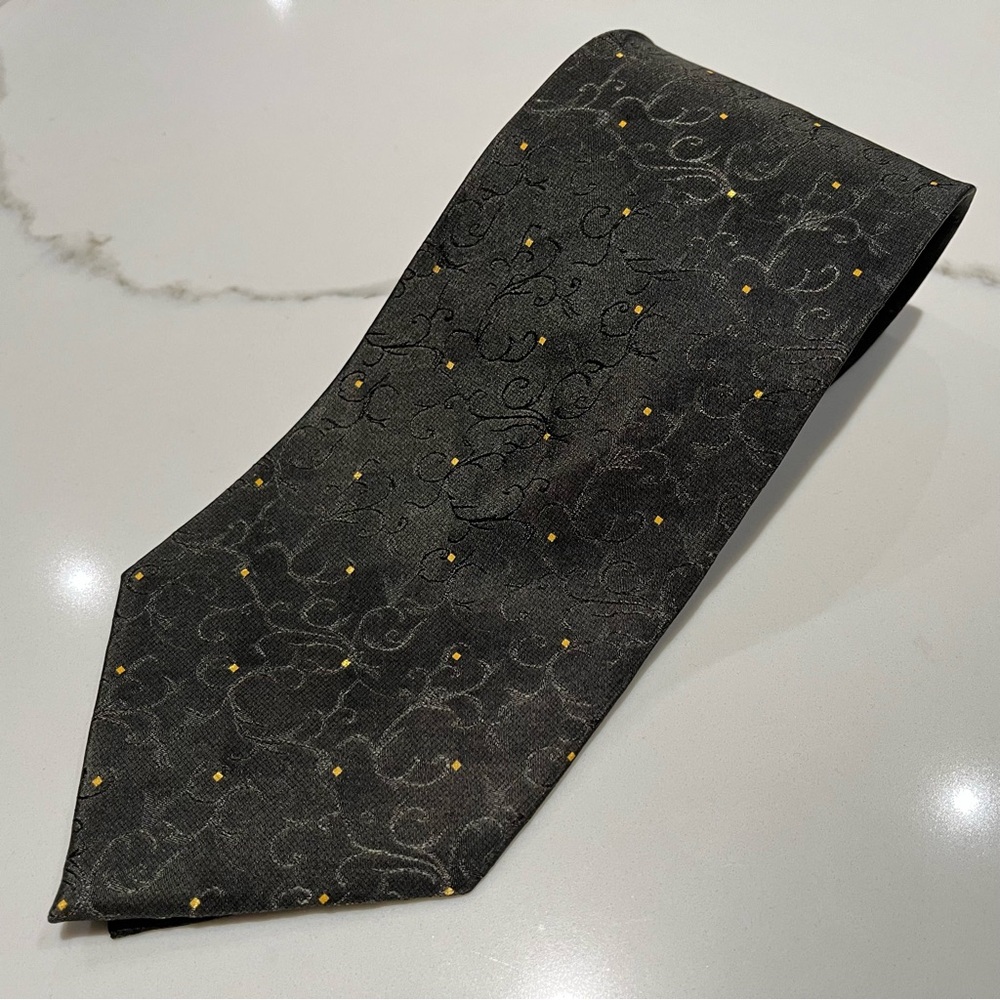 Franco Fellini 100% Silk Tie 56.5” Made in Italy Dark Green NEW